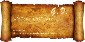 Gácsi Dévald névjegykártya